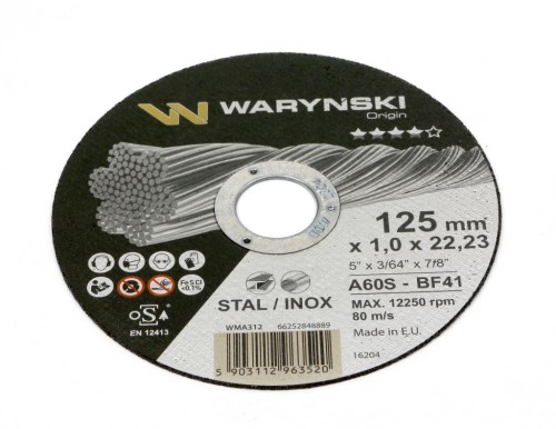 Tarcza do cięcia metalu 125 x1.0 x22.23 mm Waryński (sprzedawane po 5 szt w op 5 szt)-30148