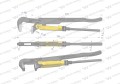 Szczypce nastawne 1" szwedzkie do rur szczęki typ 90° o rozstawie max 40mm  długość 320mm Waryński-30020