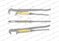 Szczypce nastawne szwedzkie do rur szczęki typ 90° o rozstawie max 55mm 1.5" długość 425mm Waryński-30023