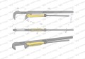 Szczypce nastawne szwedzkie do rur szczęki typ 90° o rozstawie max 121mm długość 735mm Waryński-30047