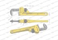 Klucz do rur typ amerykański  8" wzmocniony szczęki CrMo max średnica 30 mm Waryński-29659