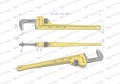 Klucz do rur typ amerykański 24" wzmocniony szczęki CrMo max średnica 90 mm  Waryński-29674