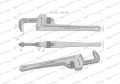 Klucz do rur typ amerykański  18" uchwyt aluminium wzmocniony szczęki CrMo max średnica Waryński-29689