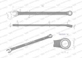 Klucz płasko-oczkowy 6 mm. CrV standard ASME B107-2010 Waryński-19529