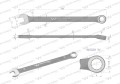 Klucz płasko-oczkowy 8 mm. CrV  standard ASME B107-2010 Waryński-19535