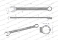 Klucz płasko-oczkowy 20 mm CrV standard ASME B107-2010 Waryński-19572