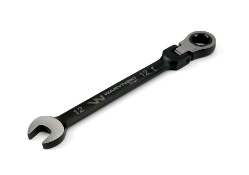 Klucz płasko-oczkowy 12 mm z grzechotką 72 zęby i przegubem Waryński-28524