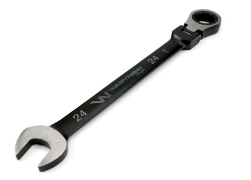 Klucz płasko-oczkowy 24 mm z grzechotką 72 zęby  i przegubem Waryński-28542