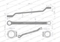 Klucz oczkowy odsadzony 13 x 17 mm. CrV standard ASME B107.9 Waryński-20297