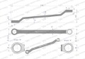 Klucz oczkowy odsadzony 14 x 15 mm. CrV standard ASME B107.9 Waryński-20299