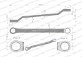 Klucz oczkowy odsadzony 16 x 17 mm. CrV standard ASME B107.9 Waryński-20301