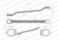 Klucz oczkowy odsadzony 18 x 19 mm. CrV standard ASME B107.9 Waryński-20305