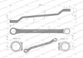 Klucz oczkowy odsadzony 19 x 22 mm. CrV standard ASME B107.9 Waryński-20307