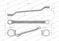Klucz oczkowy odsadzony 20 x 22 mm. CrV standard ASME B107.9 Waryński-20309