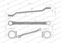 Klucz oczkowy odsadzony 21 x 23 mm. CrV standard ASME B107.9 Waryński-20311
