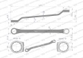 Klucz oczkowy odsadzony 25 x 28 mm. CrV standard ASME B107.9 Waryński-20315
