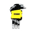 Zestaw kluczy TORX T10-T50 ze stali S2 9el w uchwycie Waryński-28504