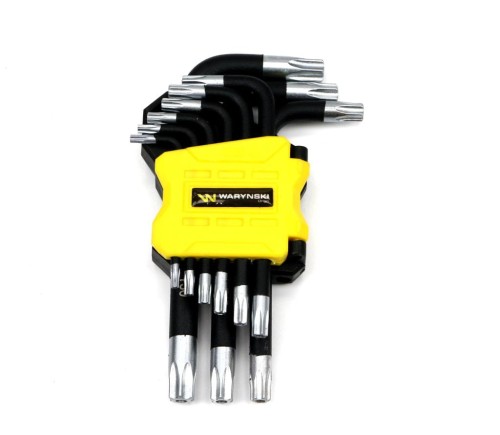 Zestaw kluczy TORX T10-T50 ze stali S2 9el w uchwycie Waryński-28504