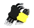 Zestaw kluczy TORX T10-T50 ze stali S2 9el w uchwycie Waryński-28507