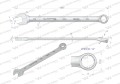 Klucz płaskooczkowy extra długi 13mm dł 205mm standard ASME B107.9M Waryński-23739