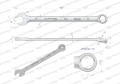 Klucz płaskooczkowy extra długi 17mm dł 262mm standard ASME B107.9M  Waryński-23742