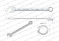 Klucz płaskooczkowy extra długi 32mm dł 431mm standard ASME B107.9M  Waryński-23760