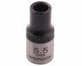 Nasadka dwunastokątna 1/4". 5.5 mm. CrV50BV30. DIN 3124. Waryński-19007