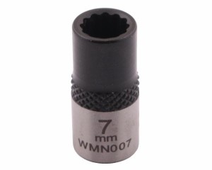 Nasadka dwunastokątna 1/4". 7 mm. CrV50BV30. DIN 3124. Waryński