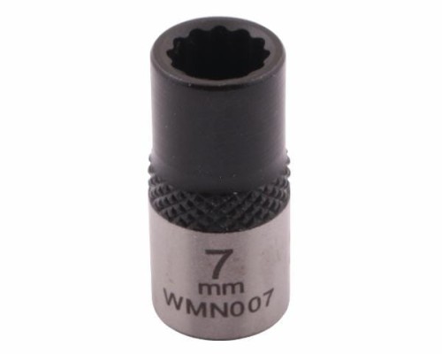 Nasadka dwunastokątna 1/4". 7 mm. CrV50BV30. DIN 3124. Waryński-19013
