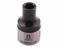 Nasadka sześciokątna 1/2". 8 mm. CrV50BV30. DIN 3124. Waryński-18708