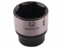Nasadka sześciokątna 1/2". 32 mm. CrV50BV30. DIN 3124. Waryński-18786