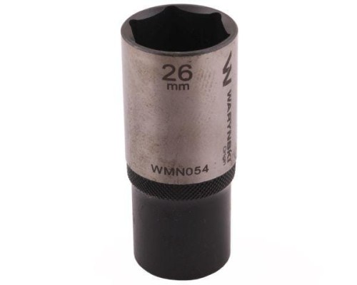 Nasadka sześciokątna 1/2". 26 mm. długa.  CrV50BV30. DIN 3124. Waryński-18914