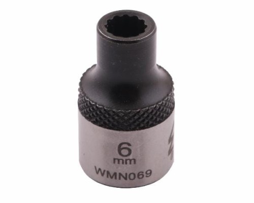Nasadka dwunastokątna 3/8". 6 mm. CrV50BV30. DIN 3124. Waryński-18812