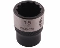 Nasadka dwunastokątna 3/8". 15 mm. CrV50BV30. DIN 3124. Waryński-18850