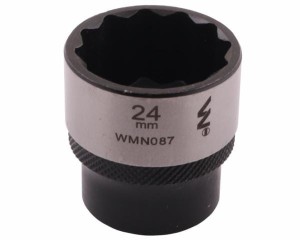 Nasadka dwunastokątna 3/8". 24 mm. CrV50BV30. DIN 3124. Waryński