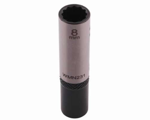 Nasadka dwunastokątna 1/4". 8 mm. długa. CrV50BV30. DIN 3124. Waryński-19069