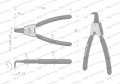 Szczypce do pierścieni osadczych 150 mm zewnętrzne wygięte Waryński-21994