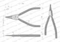 Szczypce do pierścieni osadczych 240 mm zewnętrzne proste Waryński-22020