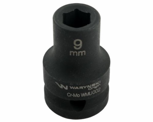 Nasadka udarowa sześciokątna 1/2". 9 mm. CrMo. DIN 3129. Waryński-19101