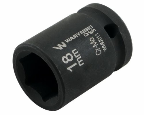 Nasadka udarowa sześciokątna 1/2". 18 mm. CrMo. DIN 3129. Waryński-19291