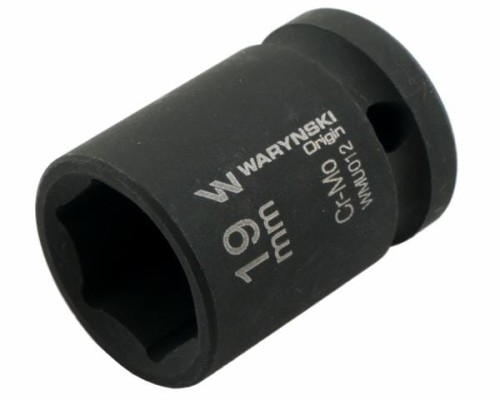Nasadka udarowa sześciokątna 1/2". 19 mm. CrMo. DIN 3129. Waryński-19295