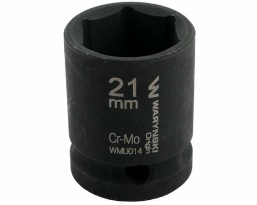 Nasadka udarowa sześciokątna 1/2". 21 mm. CrMo. DIN 3129. Waryński-19303