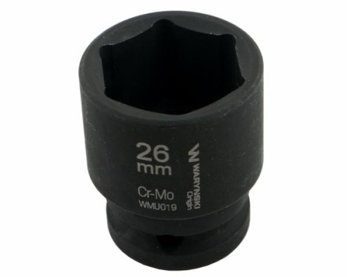 Nasadka udarowa sześciokątna 1/2". 26 mm. CrMo. DIN 3129. Waryński-19121