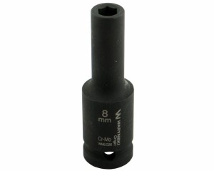 Nasadka udarowa sześciokątna długa 1/2". 8 mm. CrMo. DIN 3129. Waryński