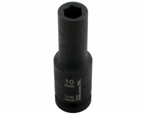 Nasadka udarowa sześciokątna długa 1/2". 10 mm. CrMo. DIN 3129. Waryński-19157