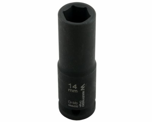 Nasadka udarowa sześciokątna długa 1/2". 14 mm. CrMo. DIN 3129. Waryński-19169