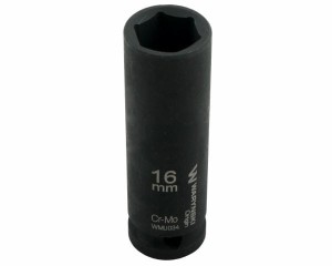 Nasadka udarowa sześciokątna długa 1/2". 16 mm. CrMo. DIN 3129. Waryński