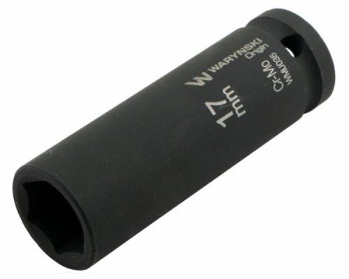 Nasadka udarowa sześciokątna długa 1/2". 17 mm. CrMo. DIN 3129. Waryński-19181