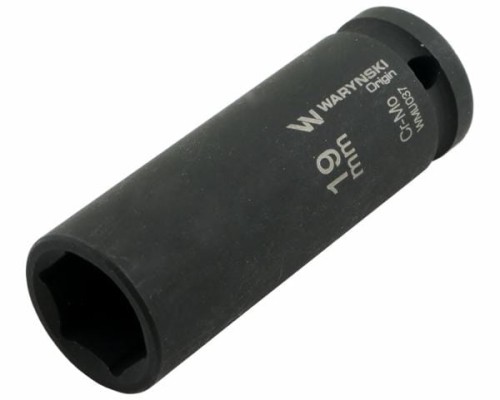 Nasadka udarowa sześciokątna długa 1/2". 19 mm. CrMo. DIN 3129. Waryński-19189