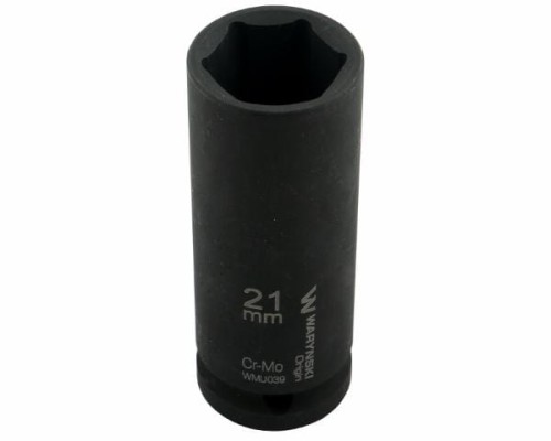 Nasadka udarowa sześciokątna długa 1/2". 21 mm. CrMo. DIN 3129. Waryński-19197